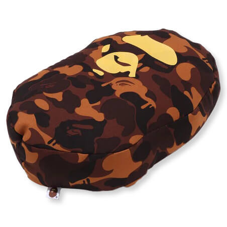 Valentine Chocolate Camo Ape Head Cushion - Brown