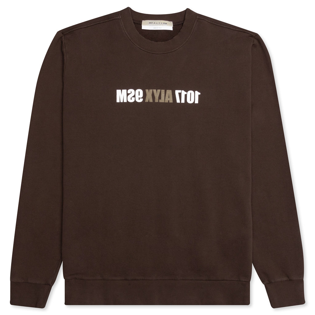 Mirrored Logo Crewneck - Deep Brown