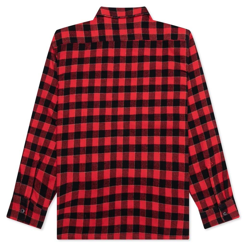 6 Pocket Flannel Shirt - Red/Black, , large image number null