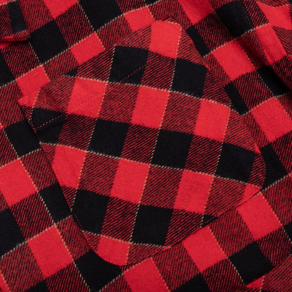 6 Pocket Flannel Shirt - Red/Black, , large image number null