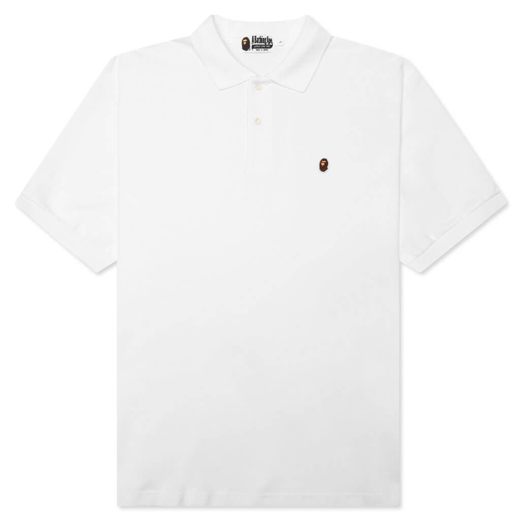 Ape Head One Point Relaxed Fit Polo - White