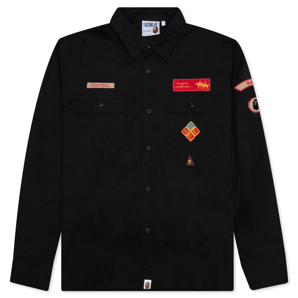 Bape Relaxed Fit Boyscout Shirt - Black