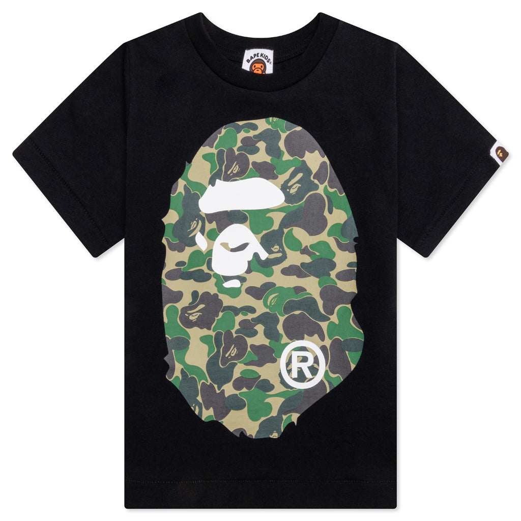 Kid's ABC Camo Big Ape Head Tee - Black/Green