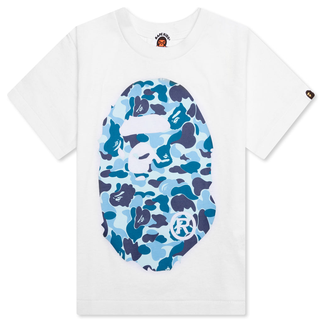 Kid's ABC Camo Big Ape Head Tee - White/Blue, , large image number null