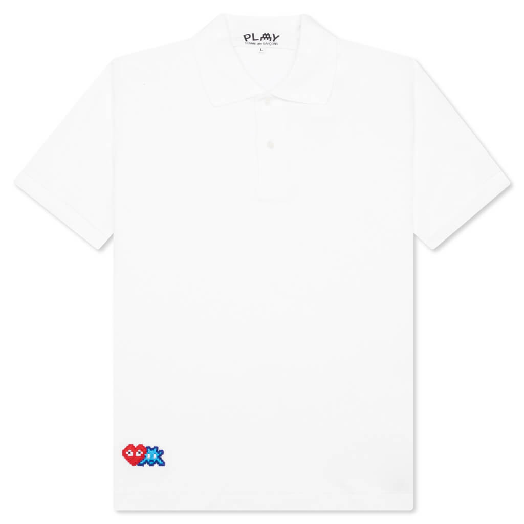 Comme des Garcons PLAY x the Artist Invader Polo - White