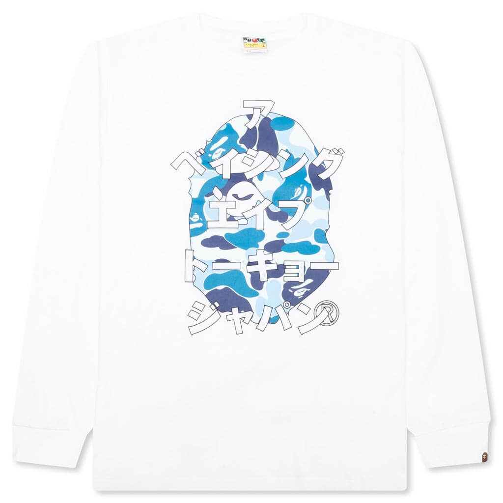 Abc Camo Japanese Letters L/S Tee - White/Blue, , large image number null
