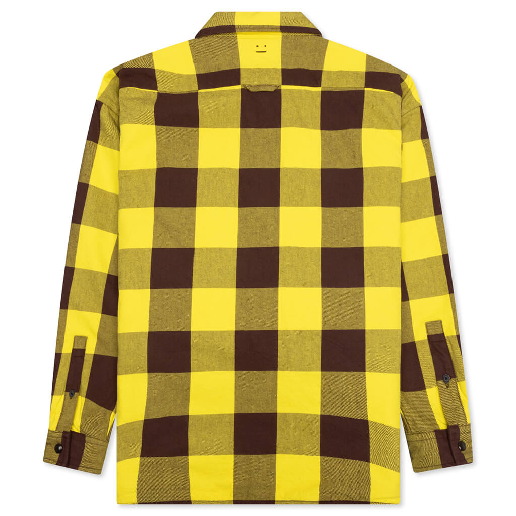 Check Padded Overshirt - Yellow/Brown