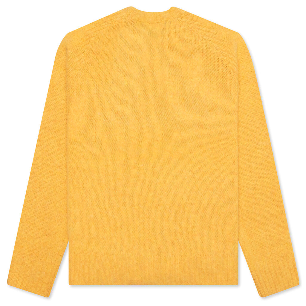 Crew Neck Knitted Sweater - Yellow