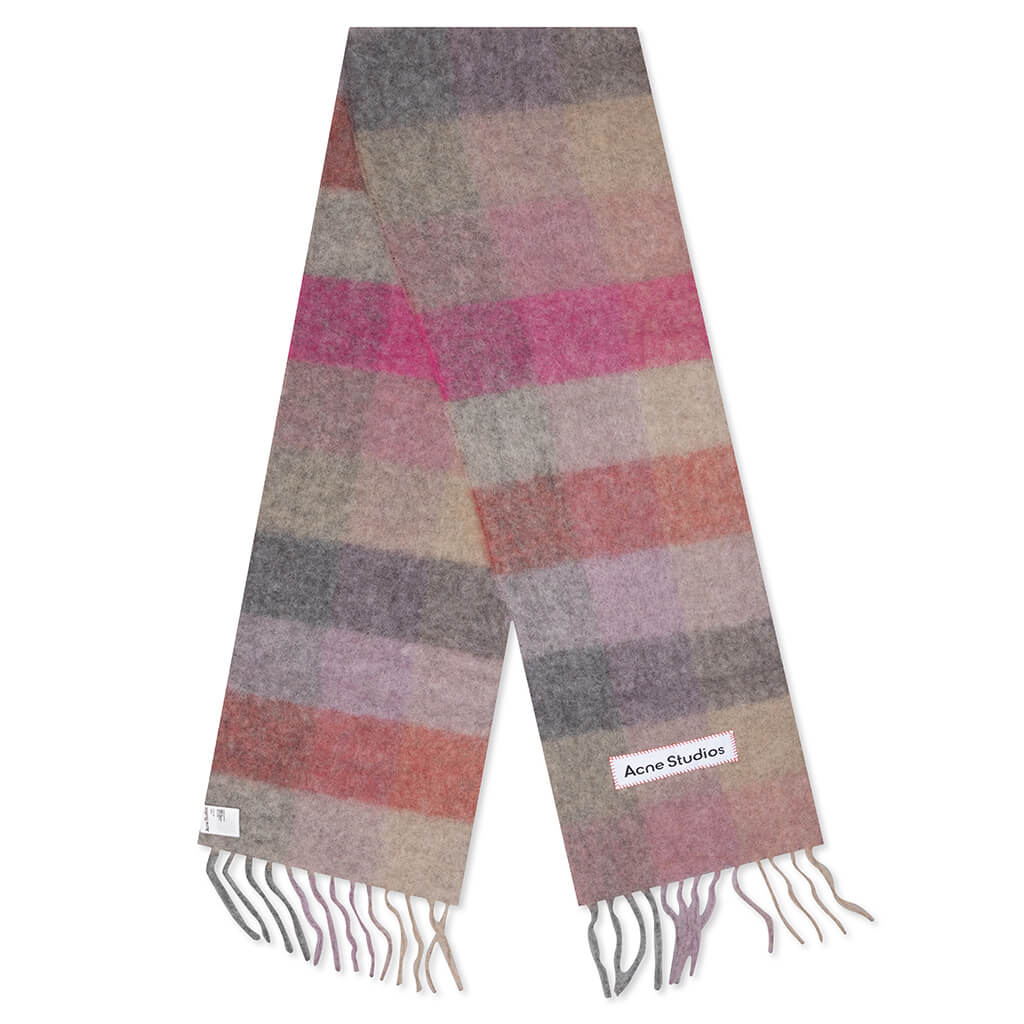 Large Check Scarf - Fuchsia/Lilac/Pink