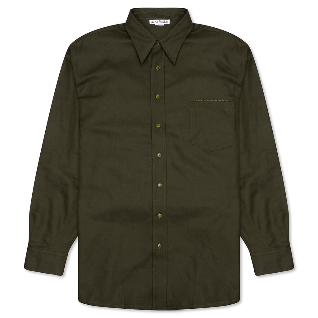 Linen Blend Shirt - Dark Olive