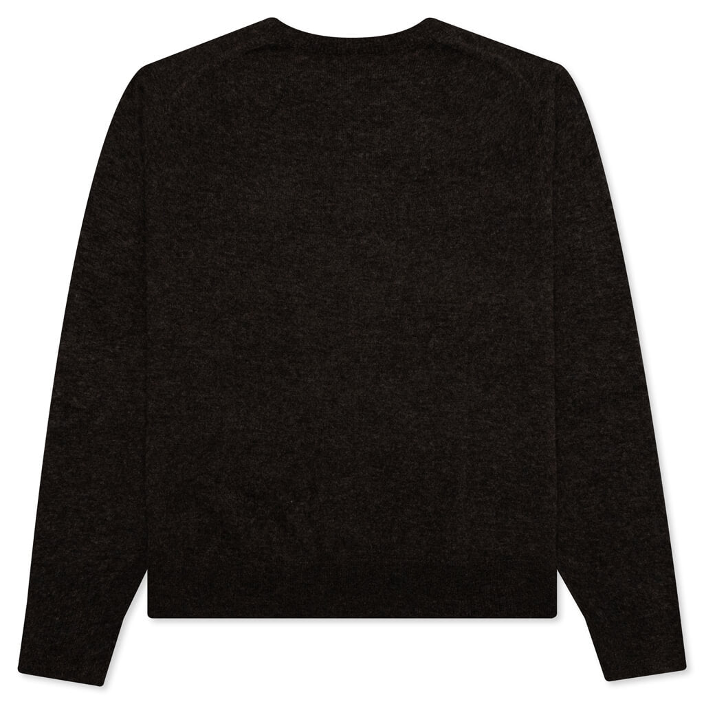 Wool Crew Neck Sweater - Grey/Brown