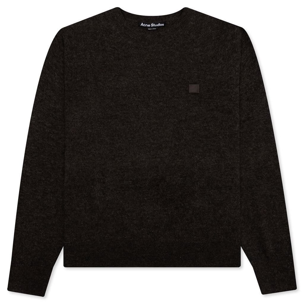 Wool Crew Neck Sweater - Grey/Brown