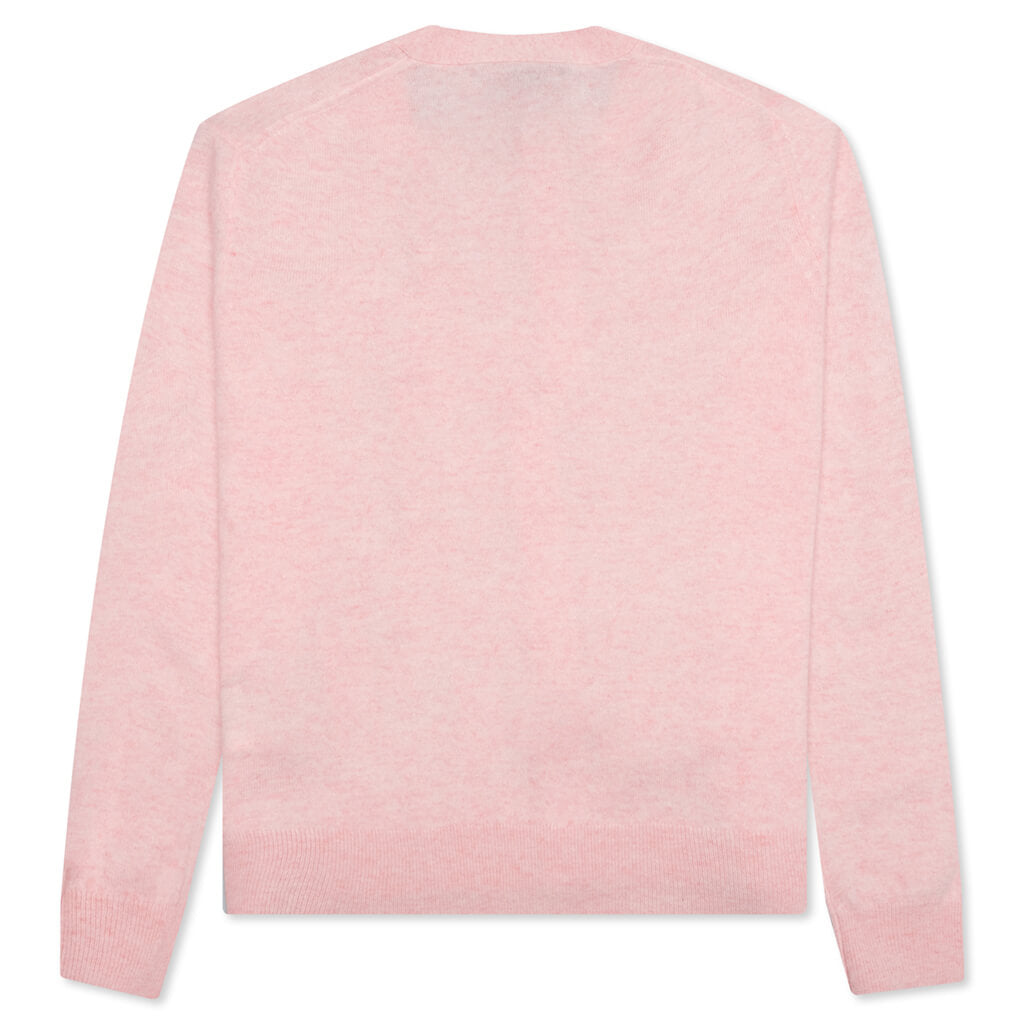 Wool Knit Cardigan - Faded Pink/Melange