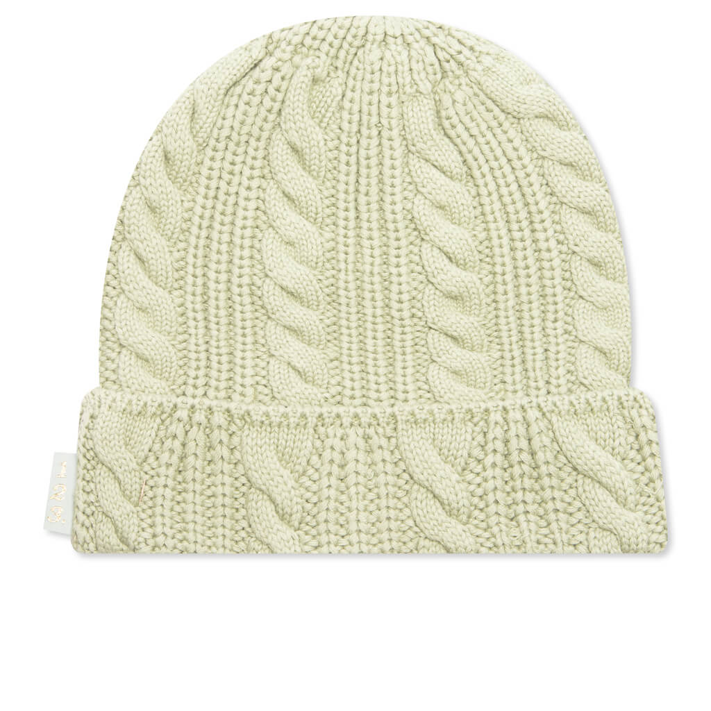 Cableknit Beanie-Aventurine Green