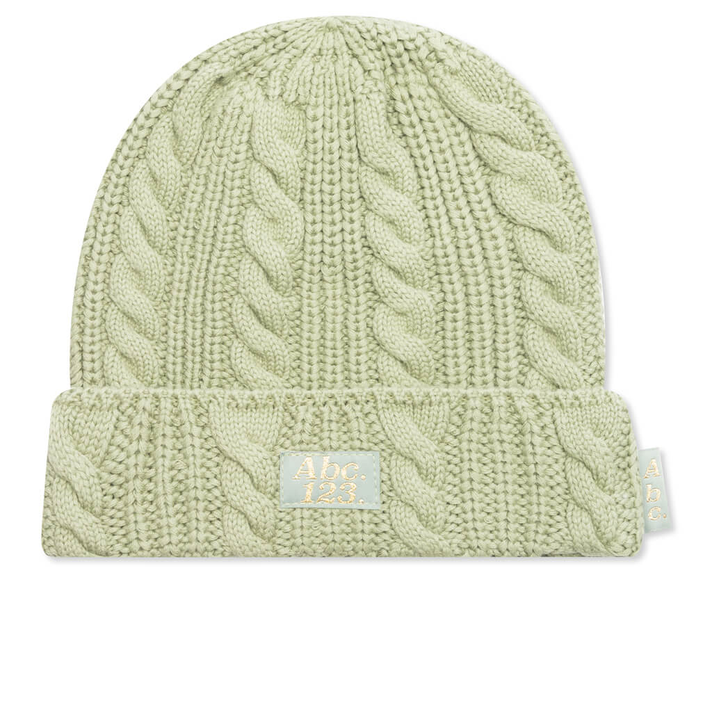 Cableknit Beanie-Aventurine Green