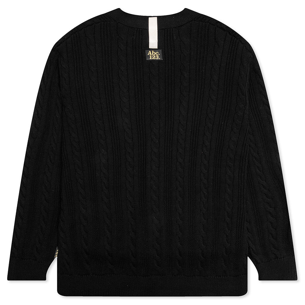 Cableknit Cardigan - Anthracite Black