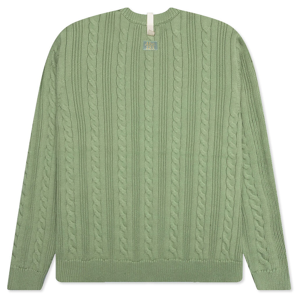 Cableknit Cardigan-Aventurine Green, , large image number null