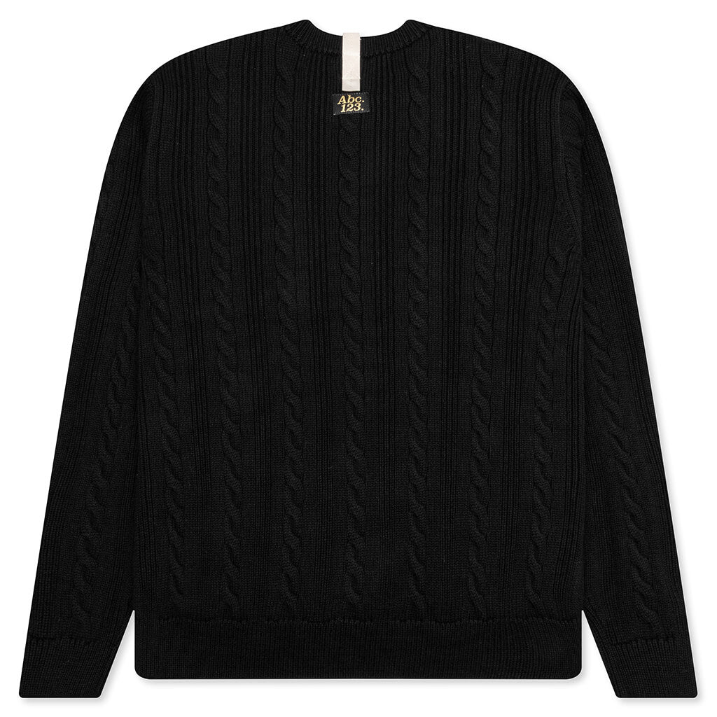 Cableknit Crewneck - Anthracite Black, , large image number null