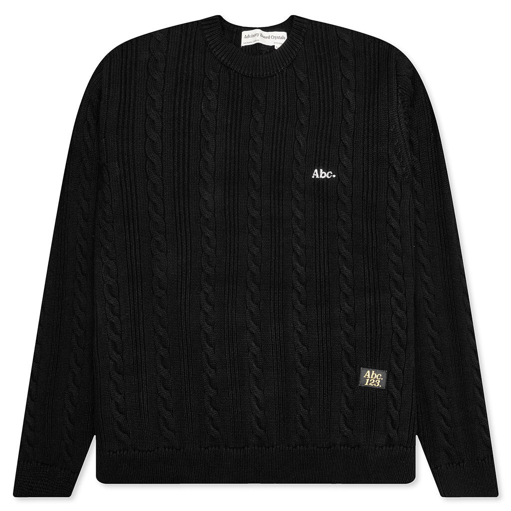 Cableknit Crewneck - Anthracite Black, , large image number null