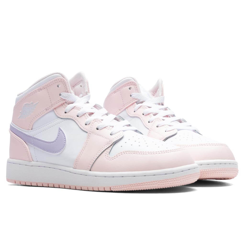 Air Jordan 1 Mid (GS) - Pink Wash/Violet Frost/White