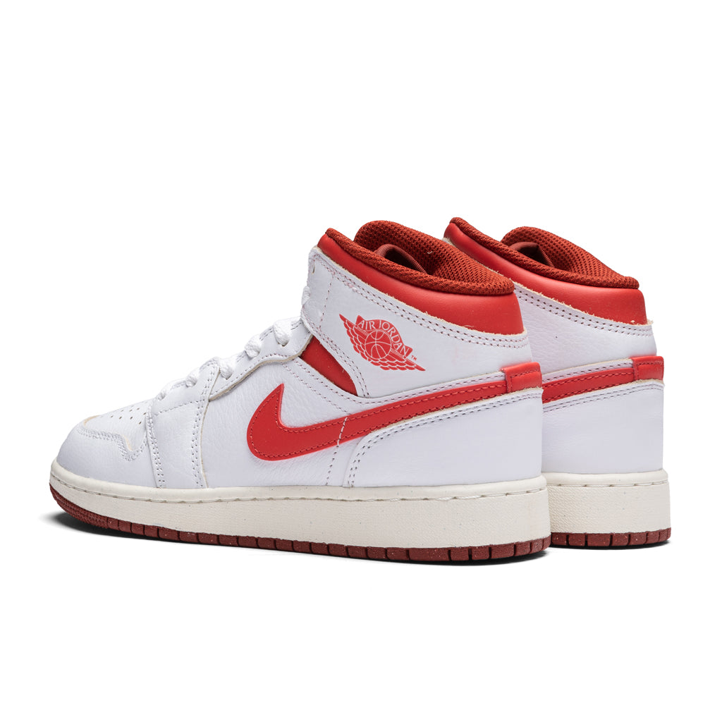 Air Jordan 1 Mid SE (GS) - White/Lobster/Dune Red, , large image number null