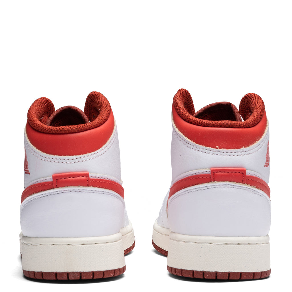 Air Jordan 1 Mid SE (GS) - White/Lobster/Dune Red, , large image number null