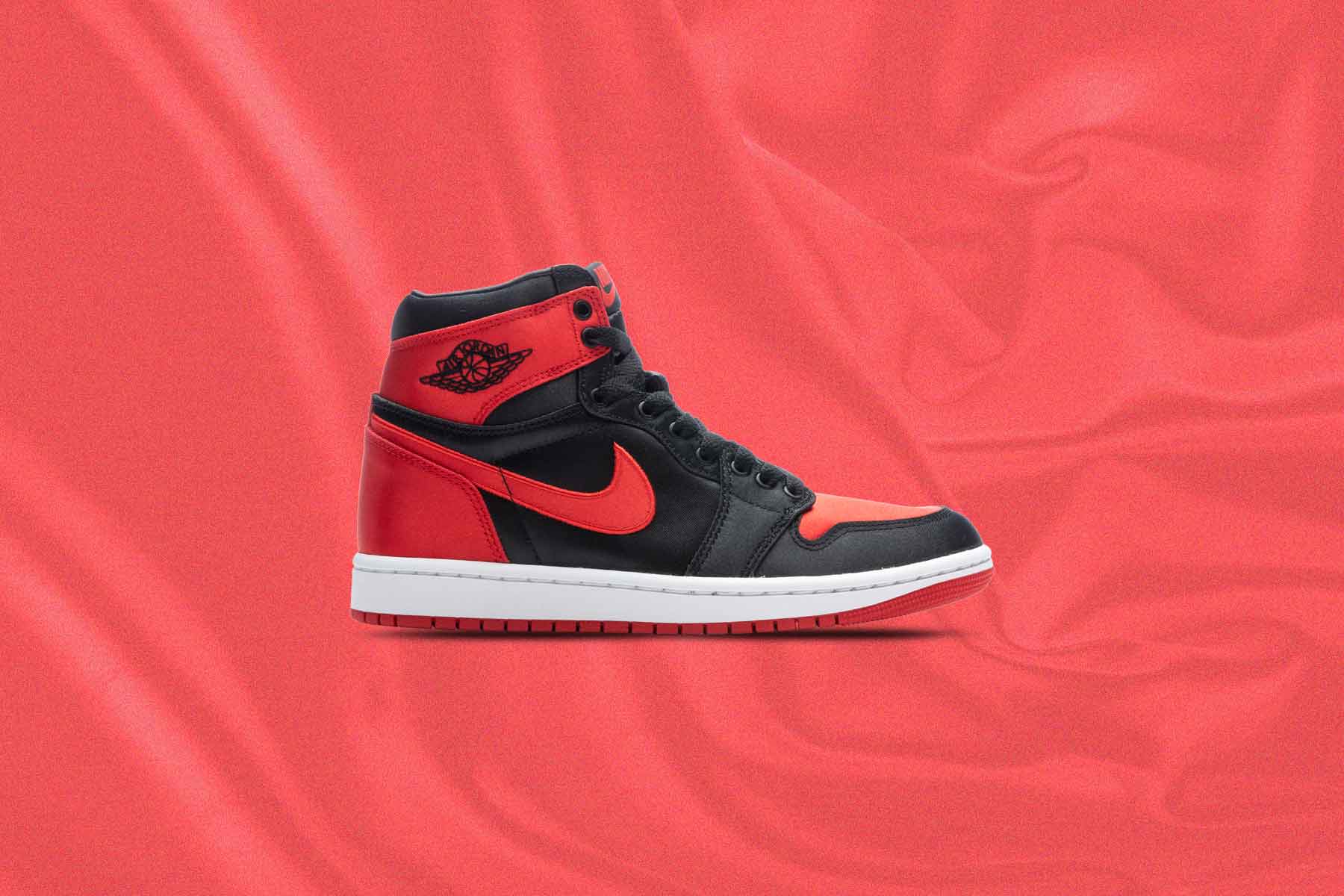 Women's Air Jordan 1 Retro Hi OG 'Satin Bred' - Black/University Red/White, , large image number null