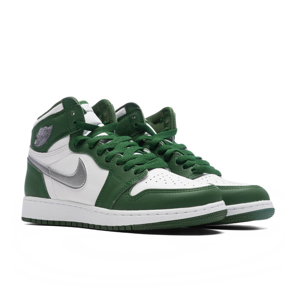 Air Jordan 1 Retro High OG (GS) - Gorge Green/Metallic Silver/White