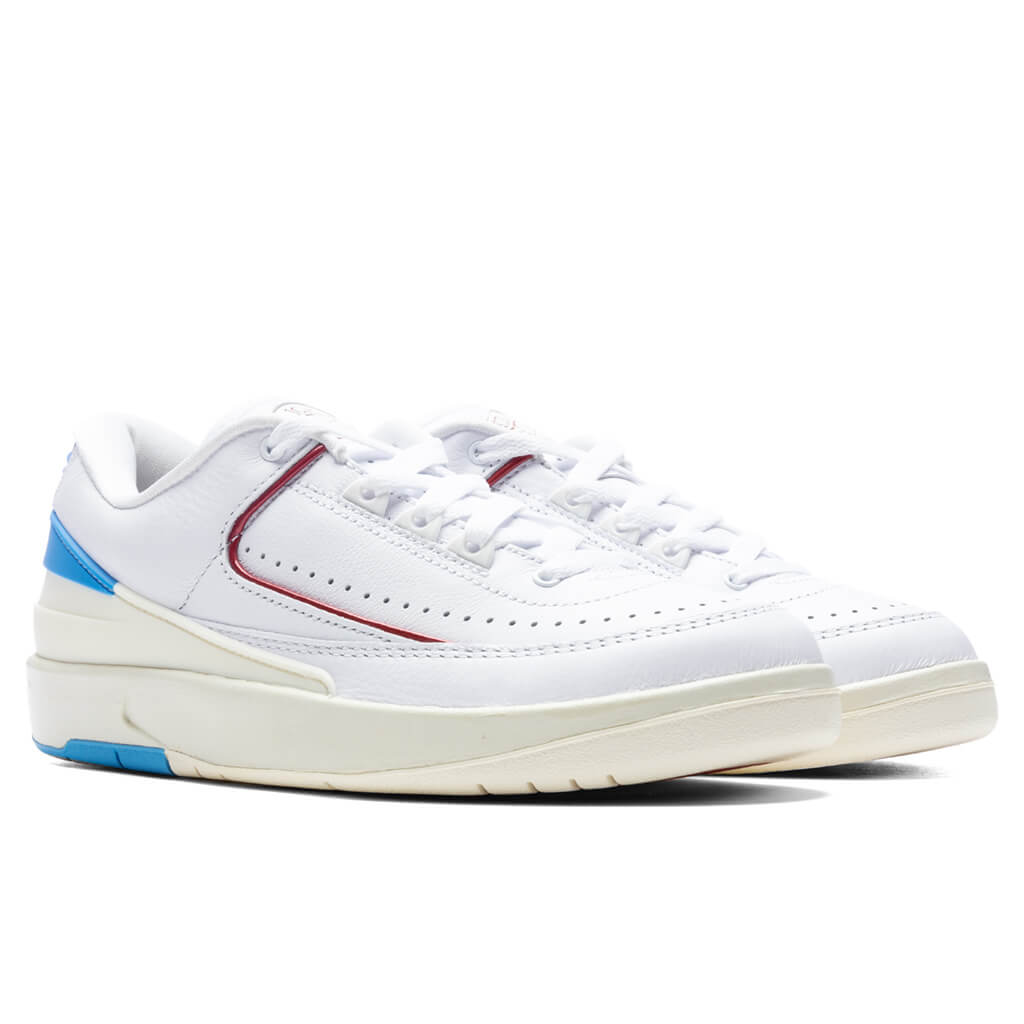 Air Jordan 2 Retro Low Women's - White/Gym Red/Dark Powder Blue