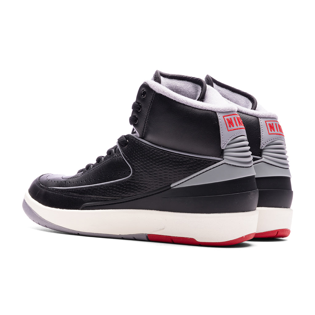 Air Jordan 2 Retro (GS) 'Black Cement' - Black/Cement Grey/Fire Red, , large image number null