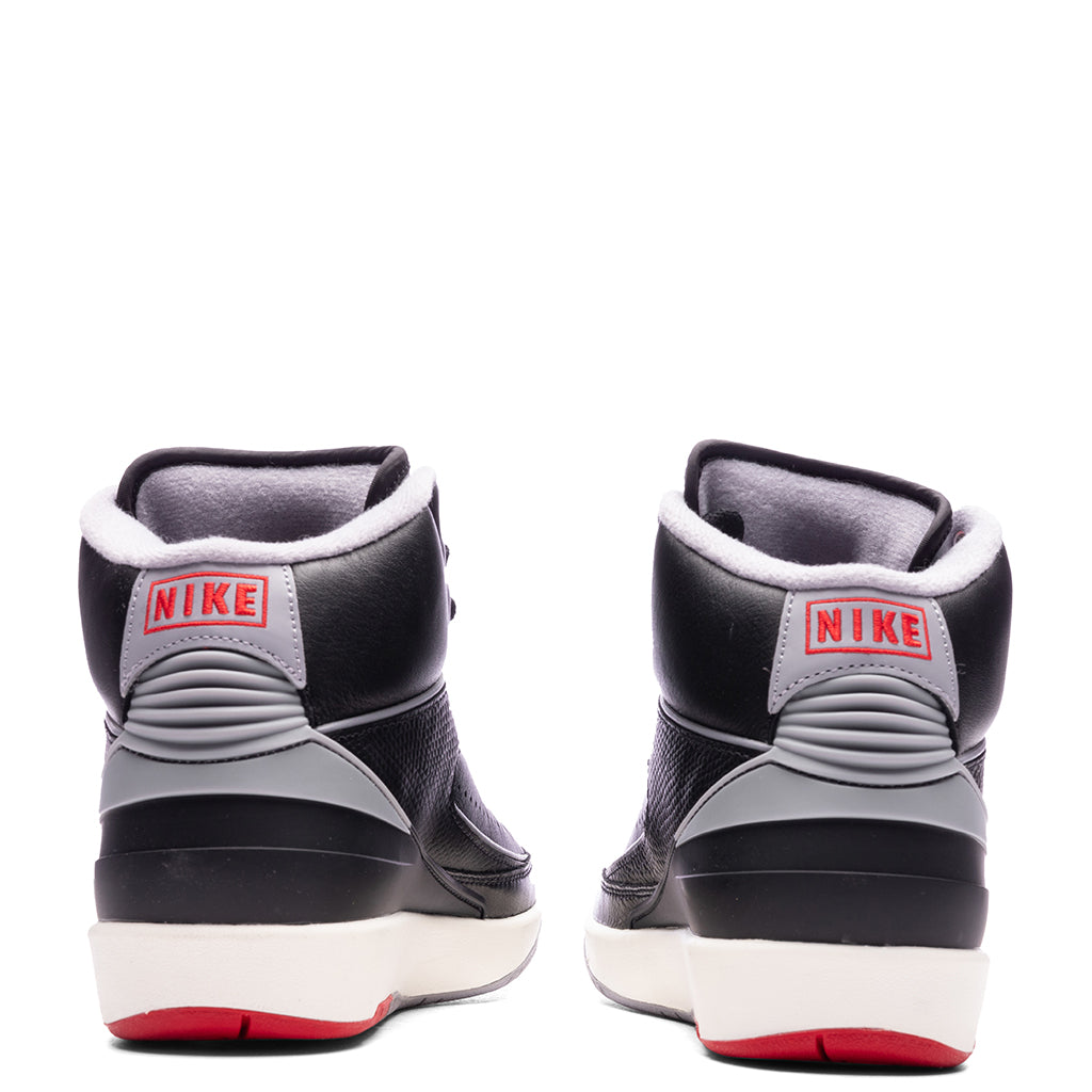 Air Jordan 2 Retro (GS) 'Black Cement' - Black/Cement Grey/Fire Red, , large image number null