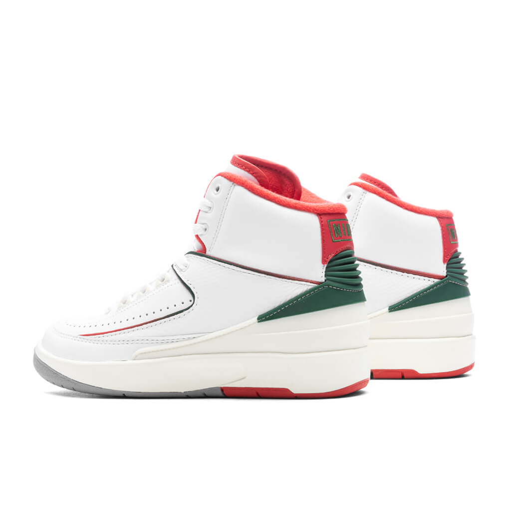 Air Jordan 2 Retro (GS) 'Italy' - White/Fire Red/Fir, , large image number null