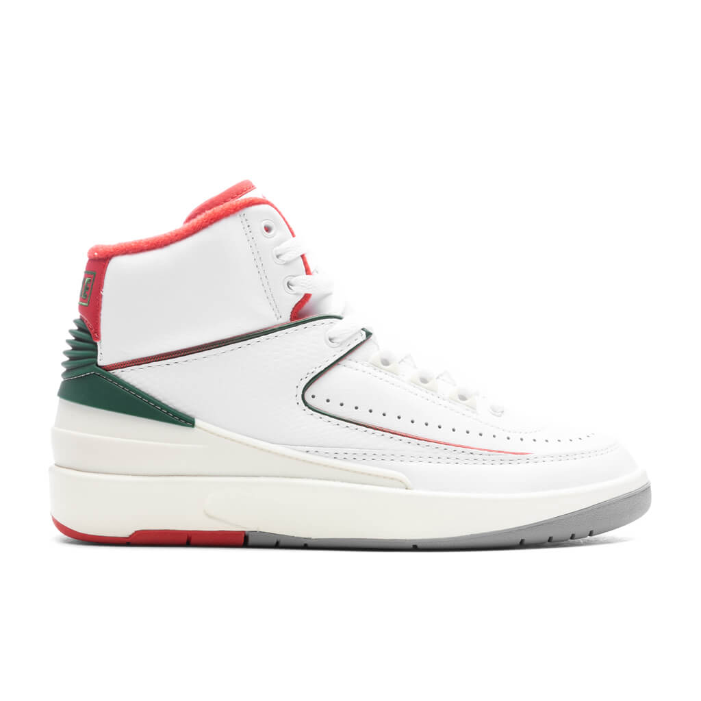 Air Jordan 2 Retro (GS) 'Italy' - White/Fire Red/Fir, , large image number null