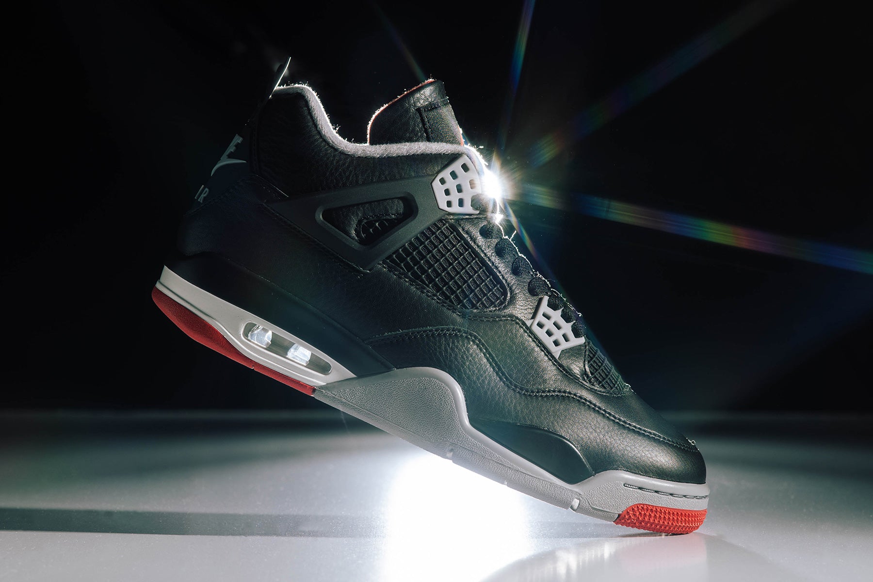 Air Jordan 4 Retro 'Bred Reimagined' - Black/Fire Red/Cement Grey, , large image number null