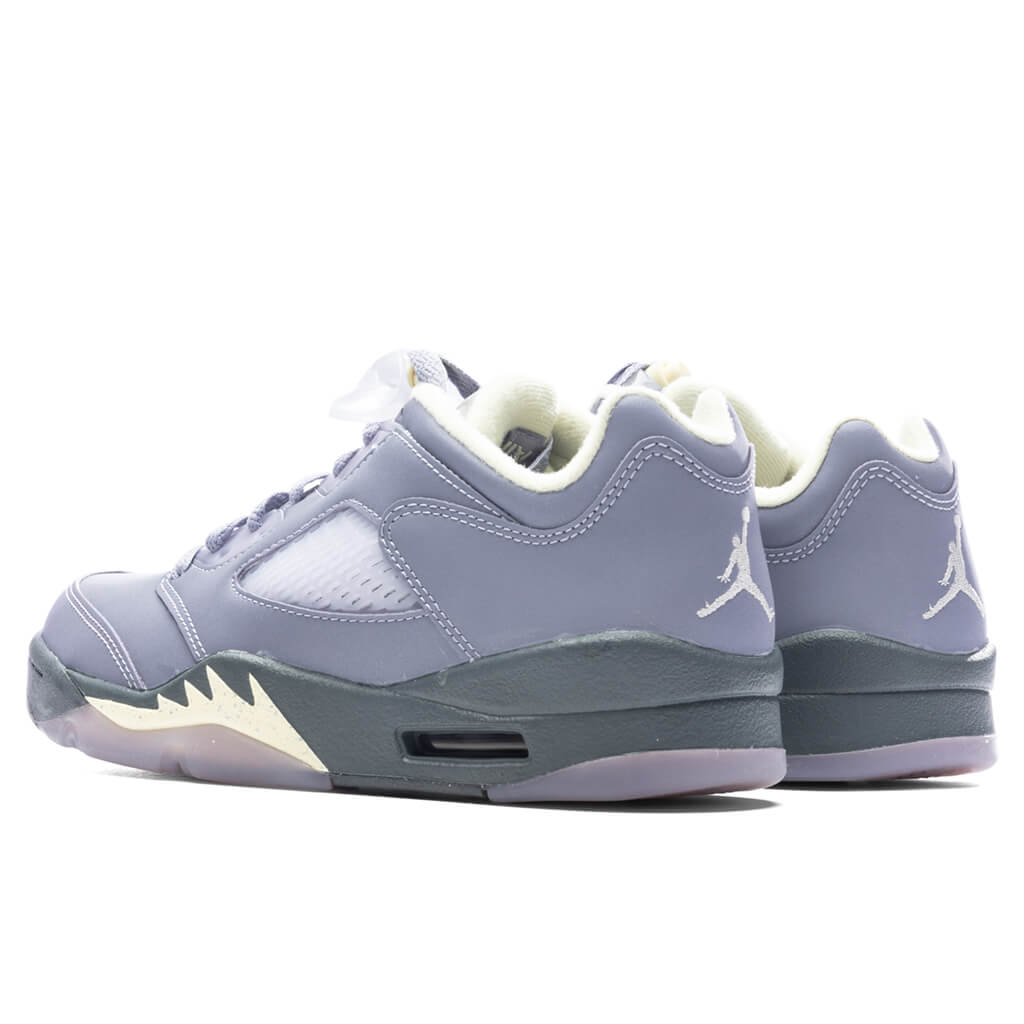 Air Jordan Women's 5 Retro Low - Indigo Haze/Fire Red/Metallic Silver, , large image number null