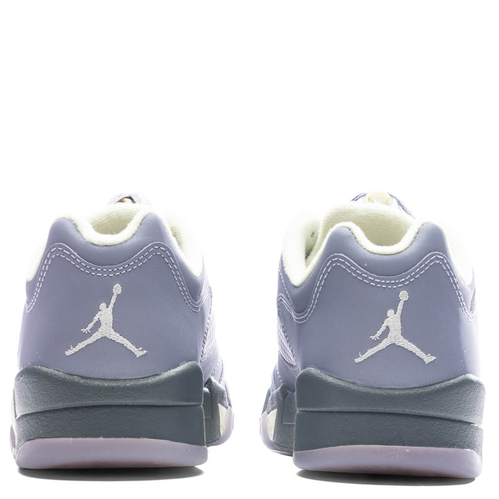 Air Jordan Women's 5 Retro Low - Indigo Haze/Fire Red/Metallic Silver, , large image number null