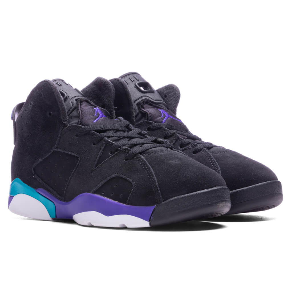 Air Jordan 6 Retro (PS) 'Aqua' - Black/Bright Concord/Aquatone