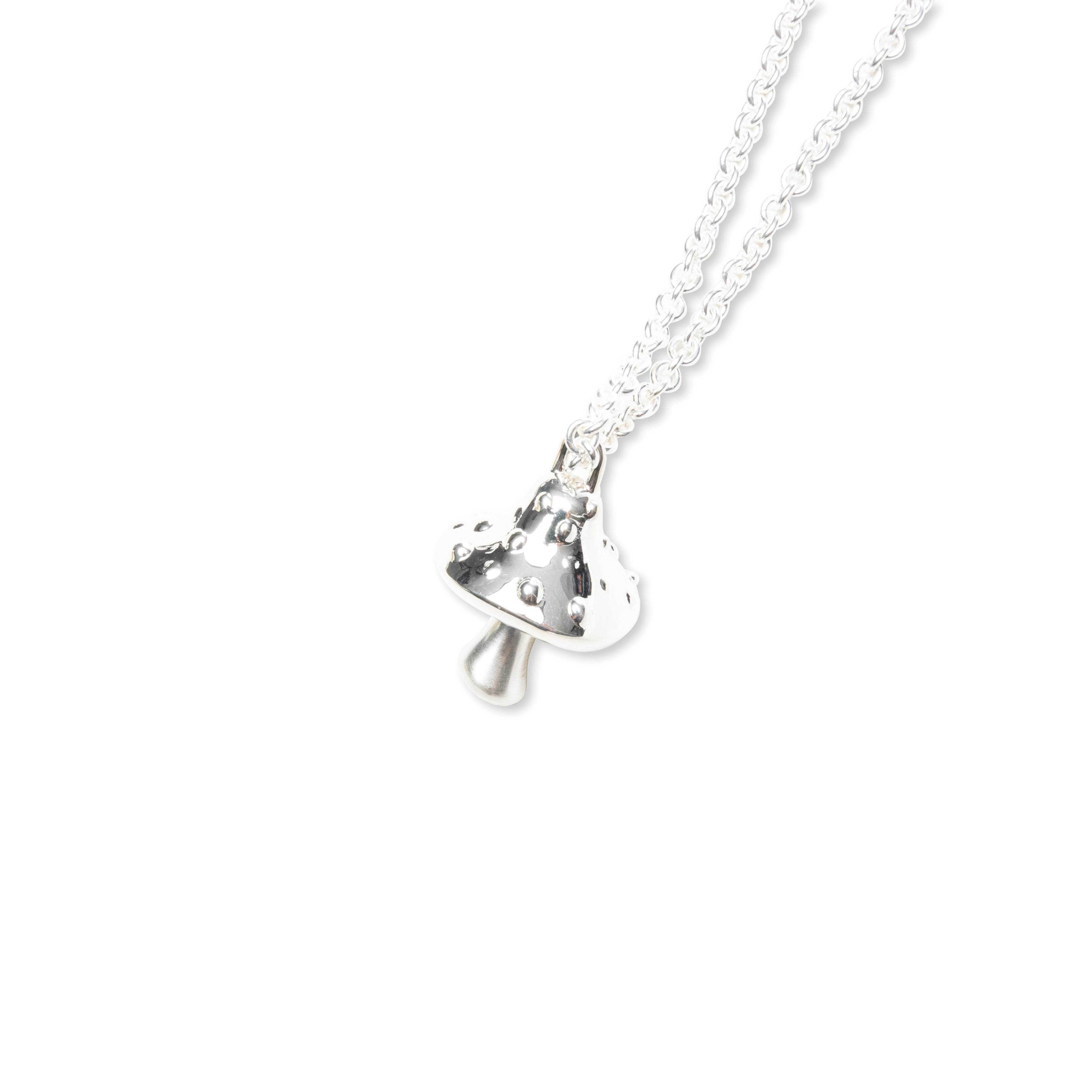 Mushroom Charm Necklace - Silver