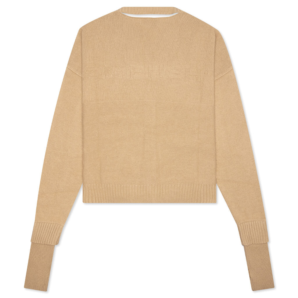 Oversized Logo Cardigan - Natural