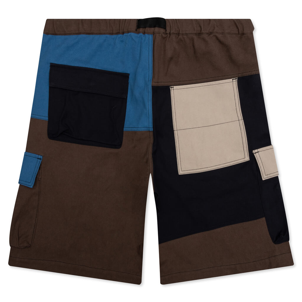 Panelled Cargo Shorts - Brown