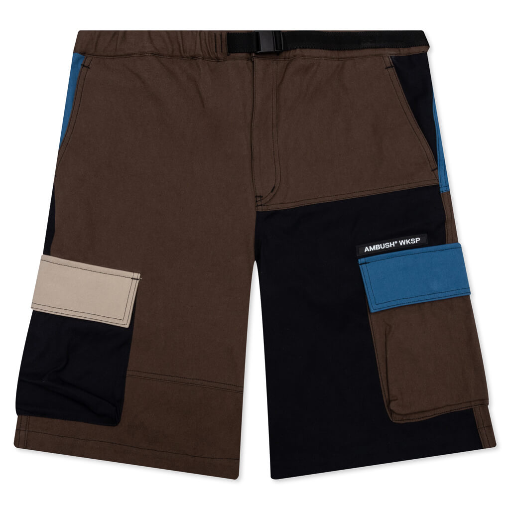 Panelled Cargo Shorts - Brown