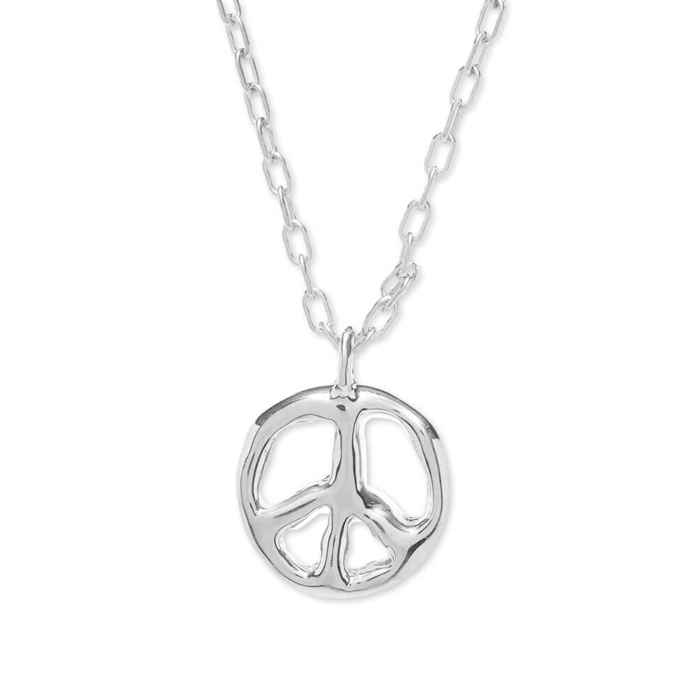 Peace Charm Necklace - Silver, , large image number null