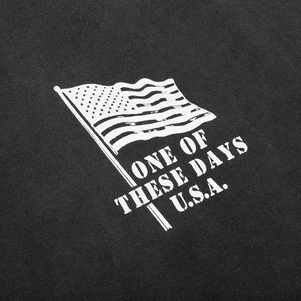 American Flag Cowboy Long Sleeve Tee - Washed Black, , large image number null