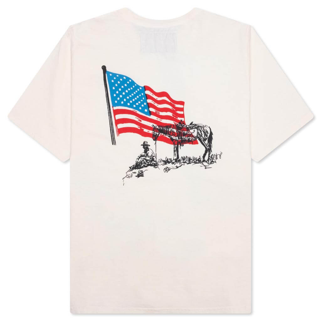 American Flag Cowboy Tee - Bone