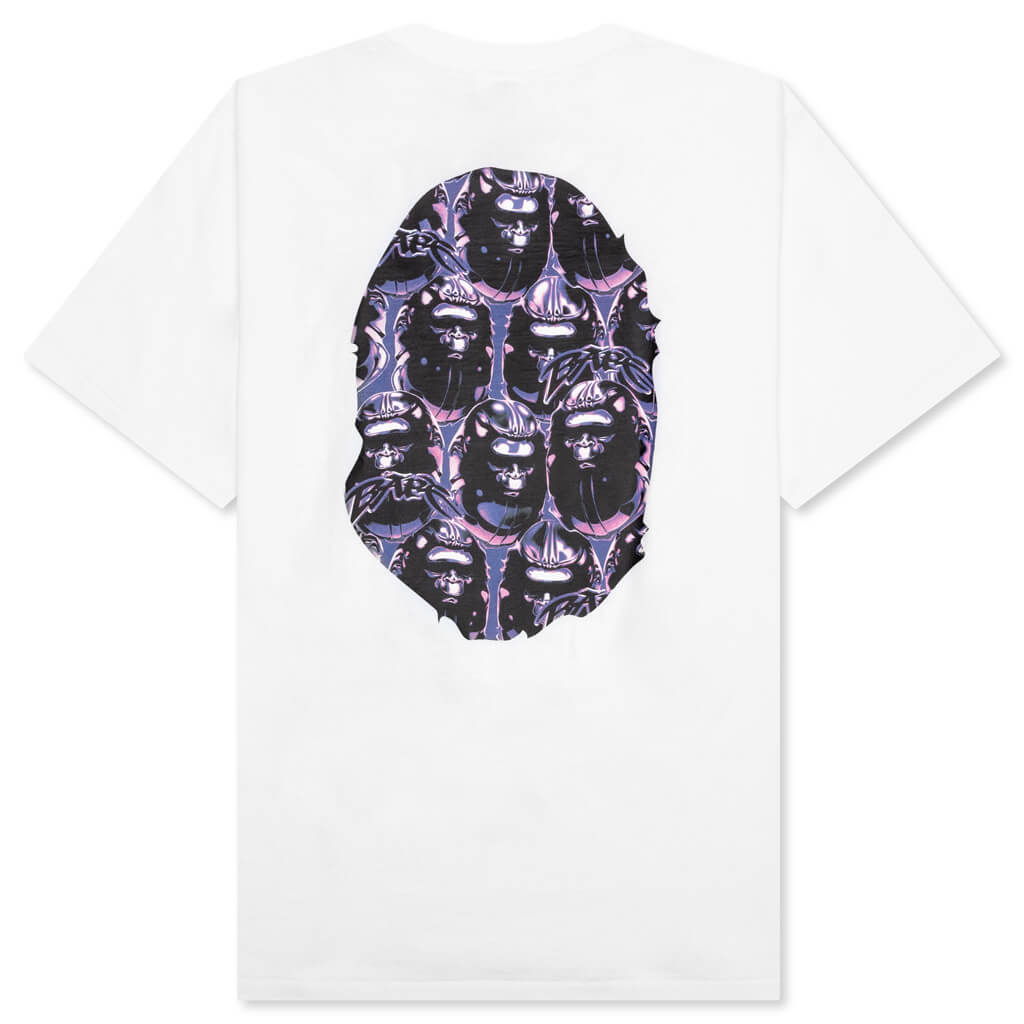 Ape Head Graffiti Big Ape Head Tee - White/Purple, , large image number null
