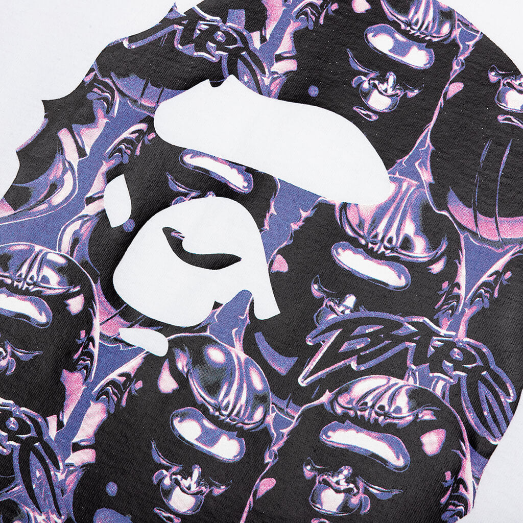 Ape Head Graffiti Big Ape Head Tee - White/Purple, , large image number null