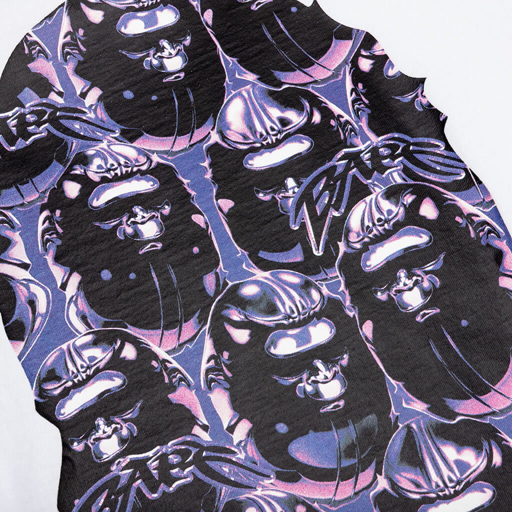 Ape Head Graffiti Big Ape Head Tee - White/Purple, , large image number null