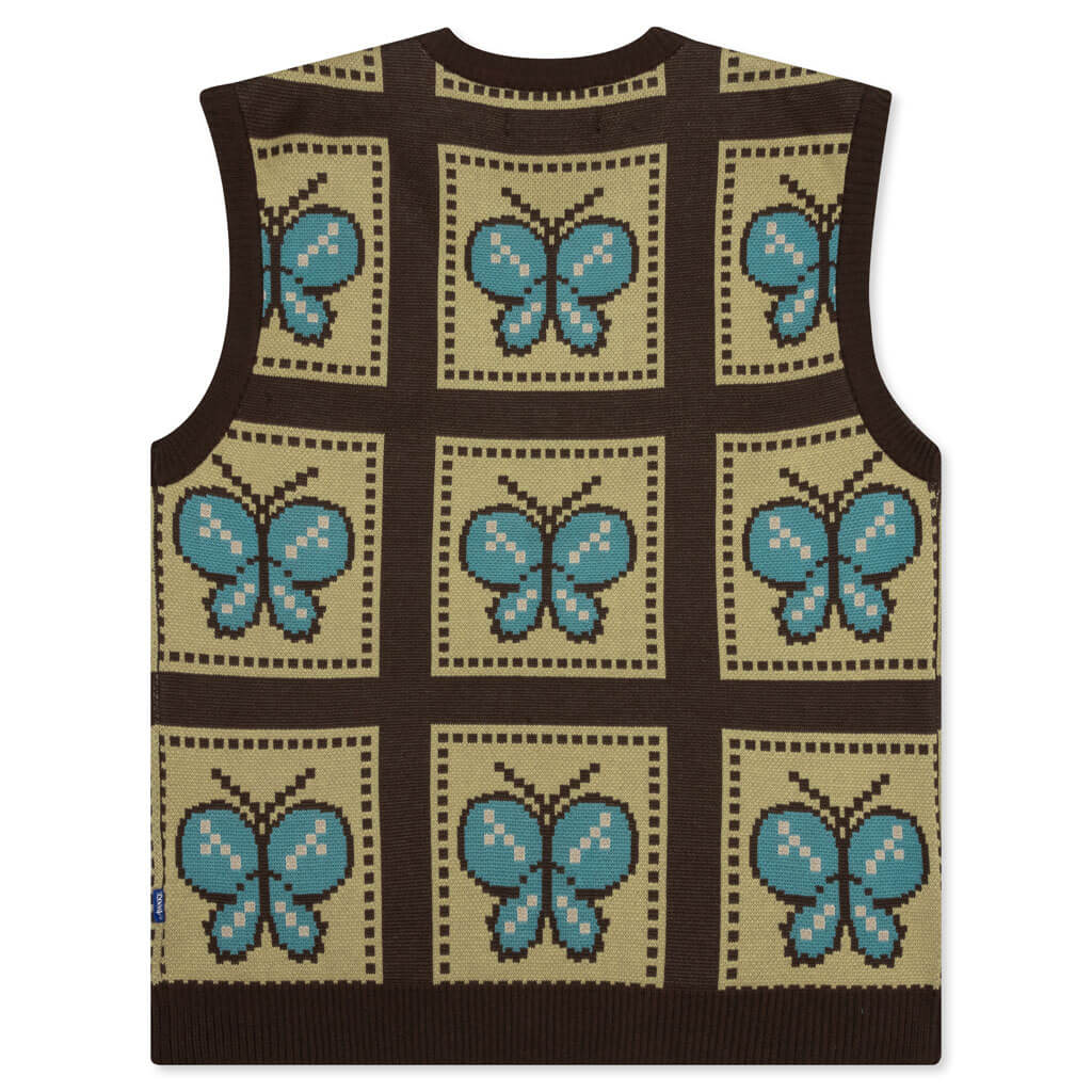 Awake Butterfly Sweater Vest - Brown/Yellow