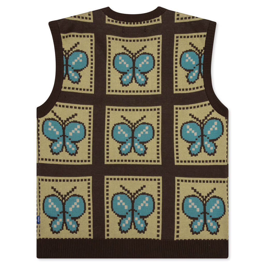 Awake Butterfly Sweater Vest - Brown/Yellow, , large image number null