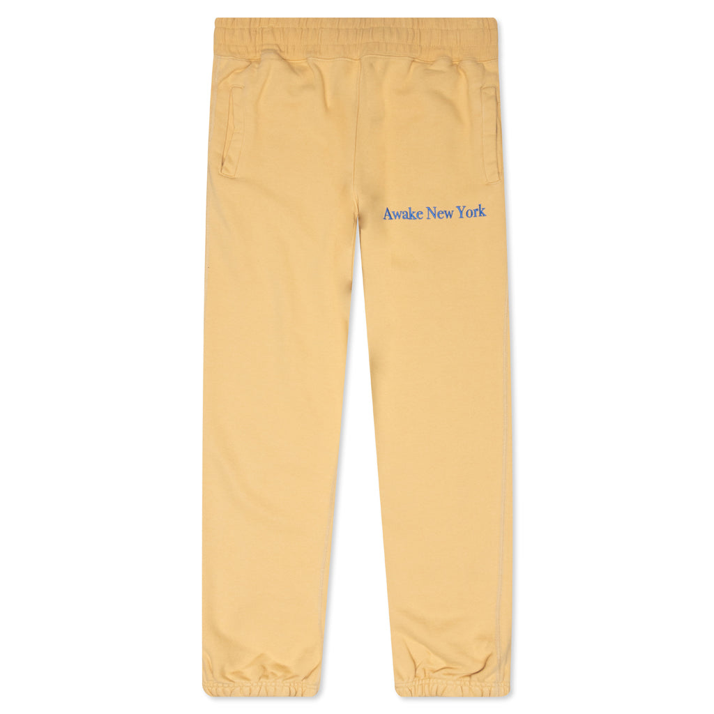Awake Classic Outline Logo Paneled Embroidered Sweatpants - Mustard